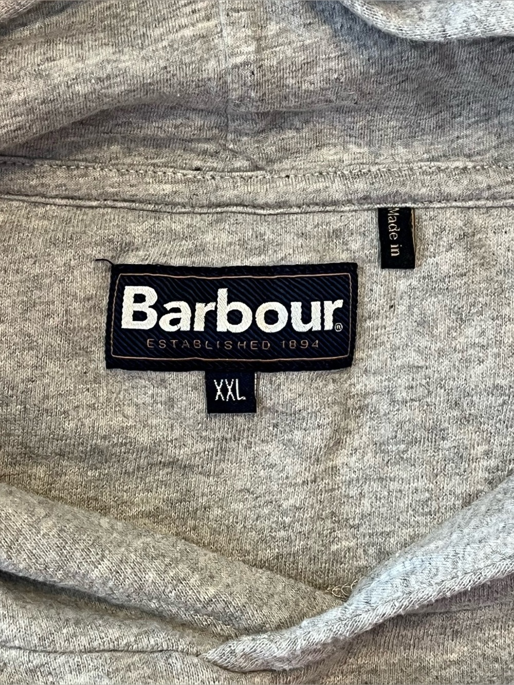 Barbour Grey Hoodie Sweatshirt Mens XXL - Picture 2 of 5